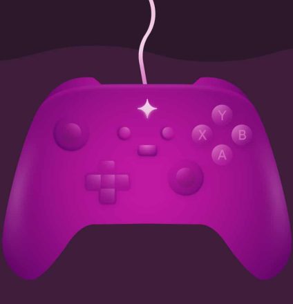 game controller in the color purple